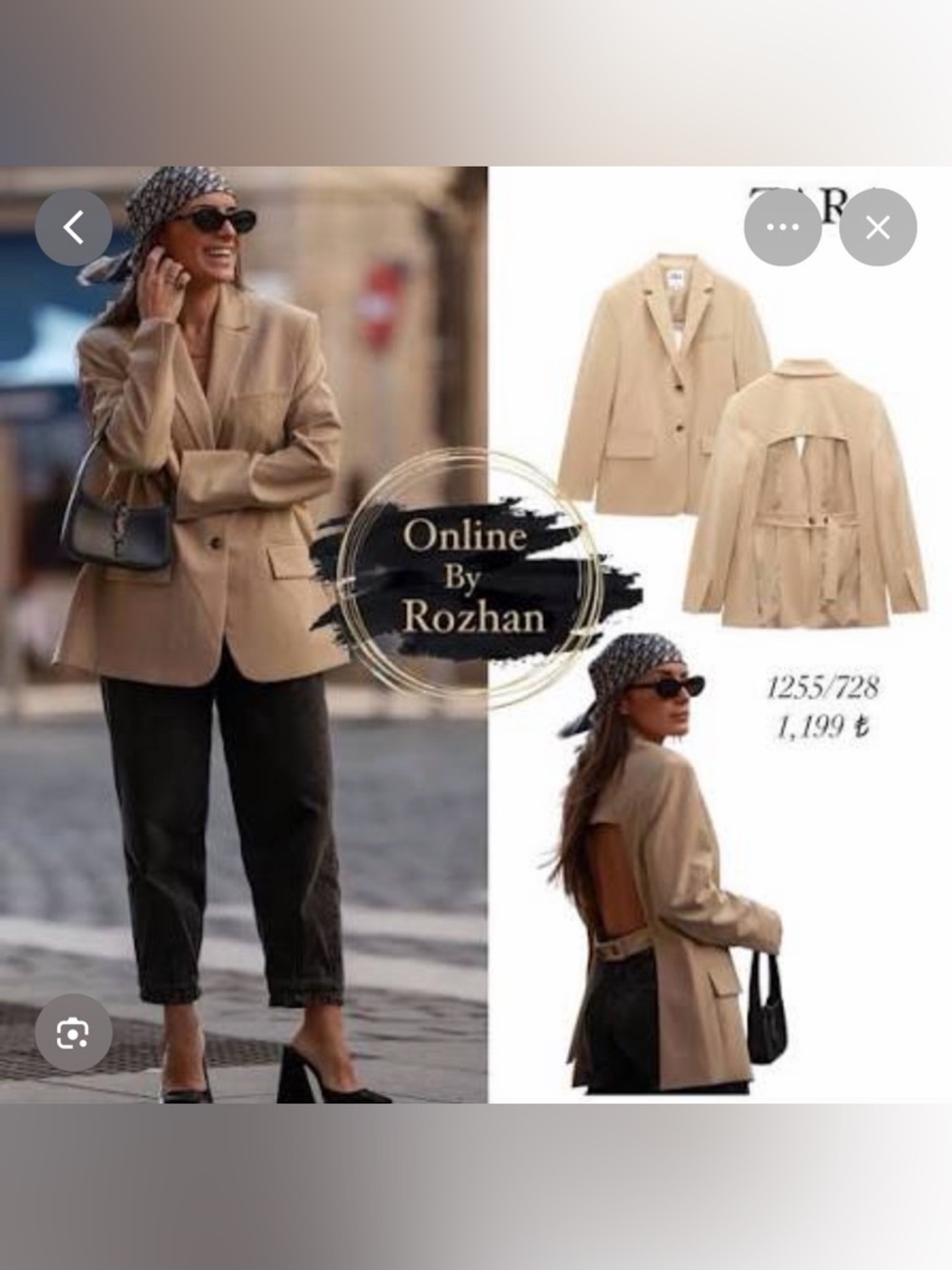 Zara Open Back Blazer - Picture 3 of 7